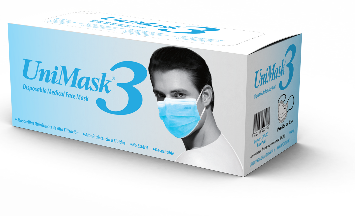 UNIMASK REF. ADULTO AZUL C/50 UNISEAL