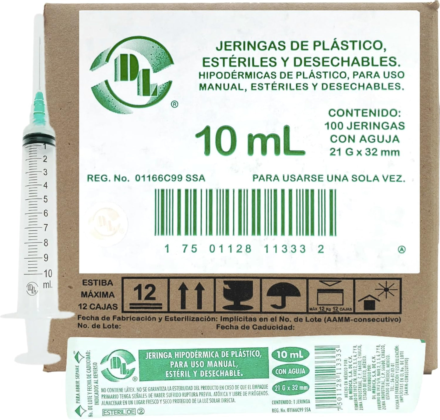 JERINGA 10 ml C/AGUJA 21x32 c/100