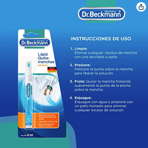 Dr. Beckmann, Lápiz Quitamanchas – Tienda en linea - Drei Corporativo