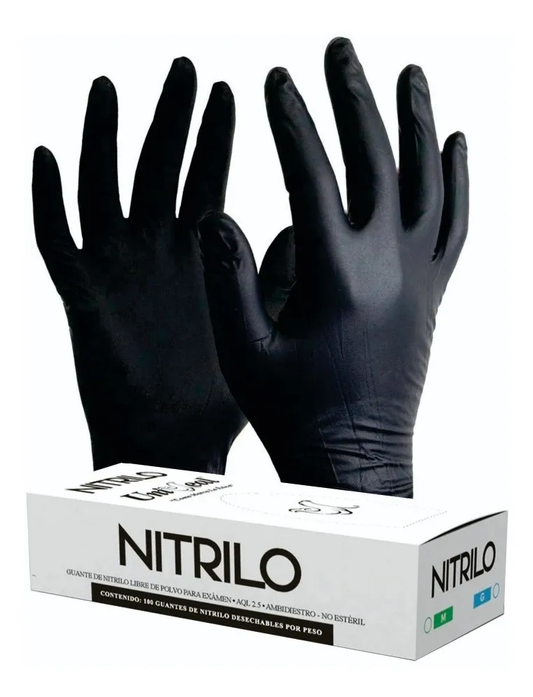 GUANTE DE NITRILO NEGRO LP UNISEAL C/100